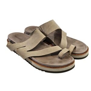 Merrell Moon Performance Footwear Womens 9 Taupe Leather Toe Loop Sandals 000578